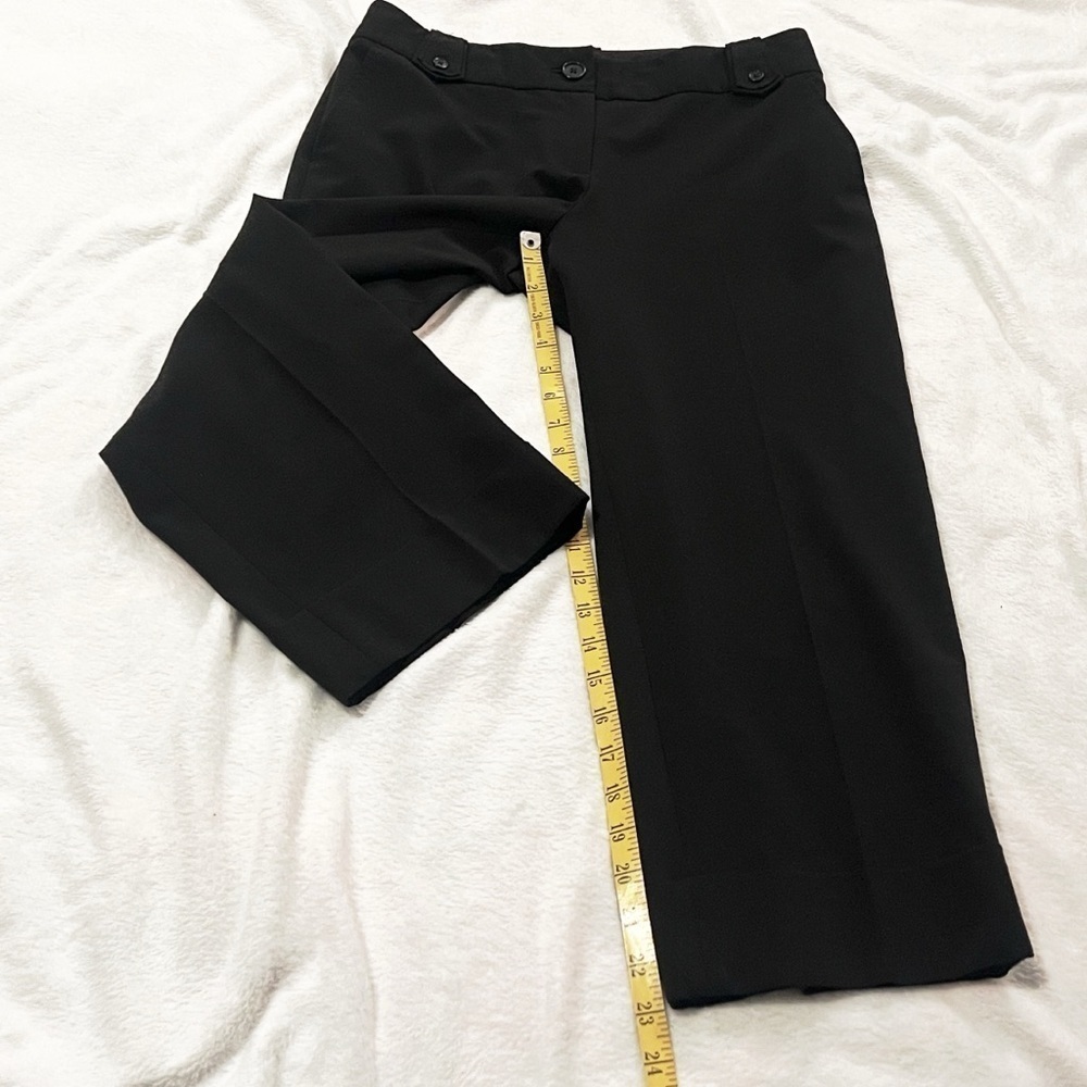 White House Black Market Legacy Mid Rise Straight Leg Cropped Pants Black Sz 6 - Picture 4 of 8